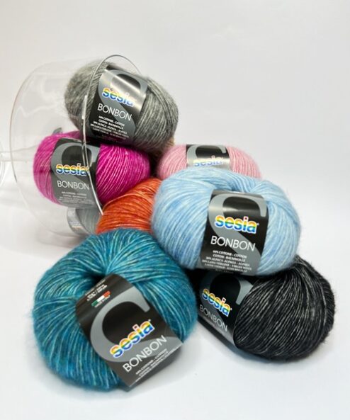 sesia yarn alpaca wool and cotton yarn for hats and scarves on the needles