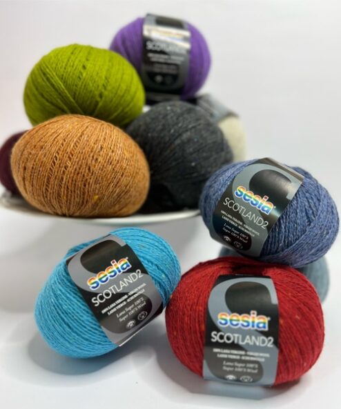 manufactory sesia yarns scotland2 yarn 100% wool super 100's tweed colors palette winter armocromy