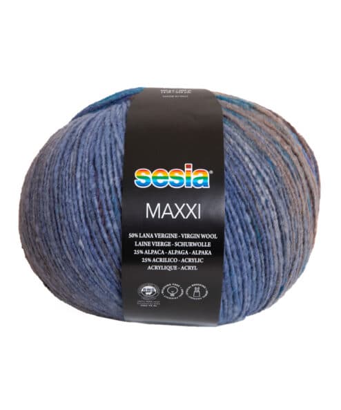 Maxi wool ball of Sesia yarns Maxxi made in Italy, fine composition of wool and alpaca to work with needles and crochet hooks