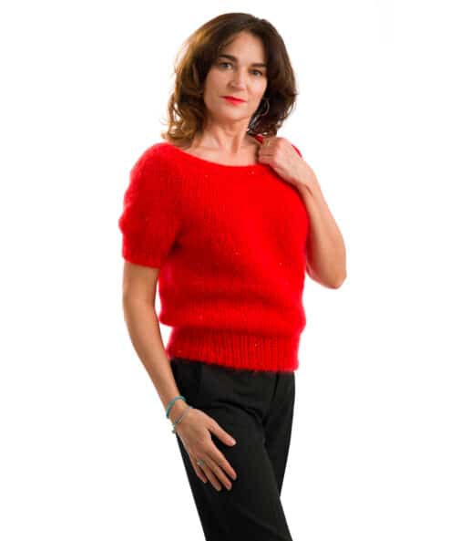 Modello Maglia: Nuvola Chic la maglia in Mohair top-down di Natale