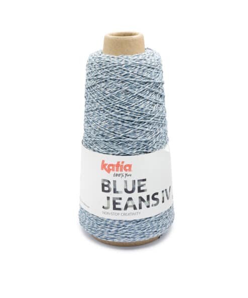 Filati Katia Blue Jeans IV in cotone riciclato ideale per essere lavorato a maglia o all'uncinetto per realizzare canottiere top e scialli